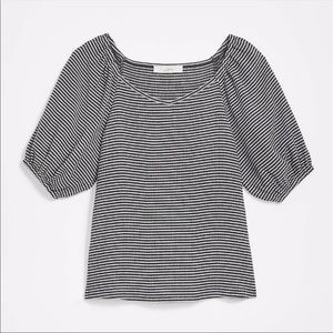 LOFT striped puff sleeve top